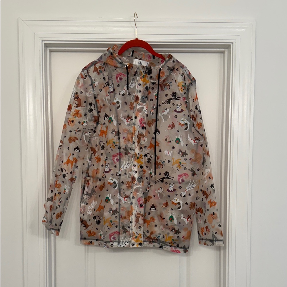 Disney Dog and Cat Character Print raincoat XL